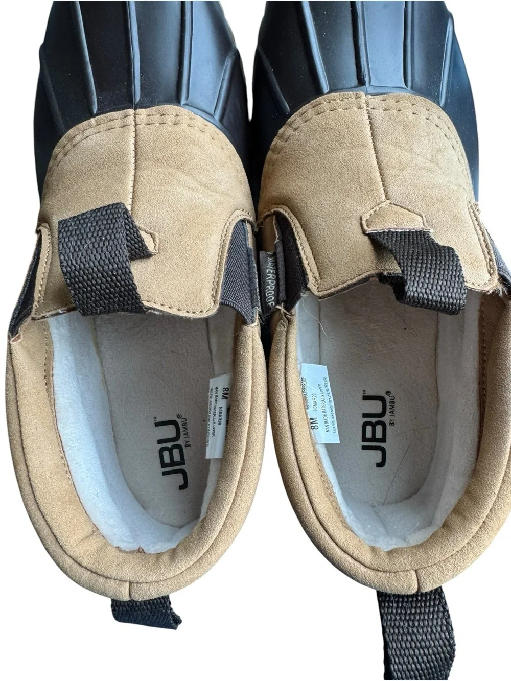 JBU by Jambu Men’s Waterproof Duck Shoes Faux Fur Slip On Rain Shoes Sz 8 - Picture 5 of 6
